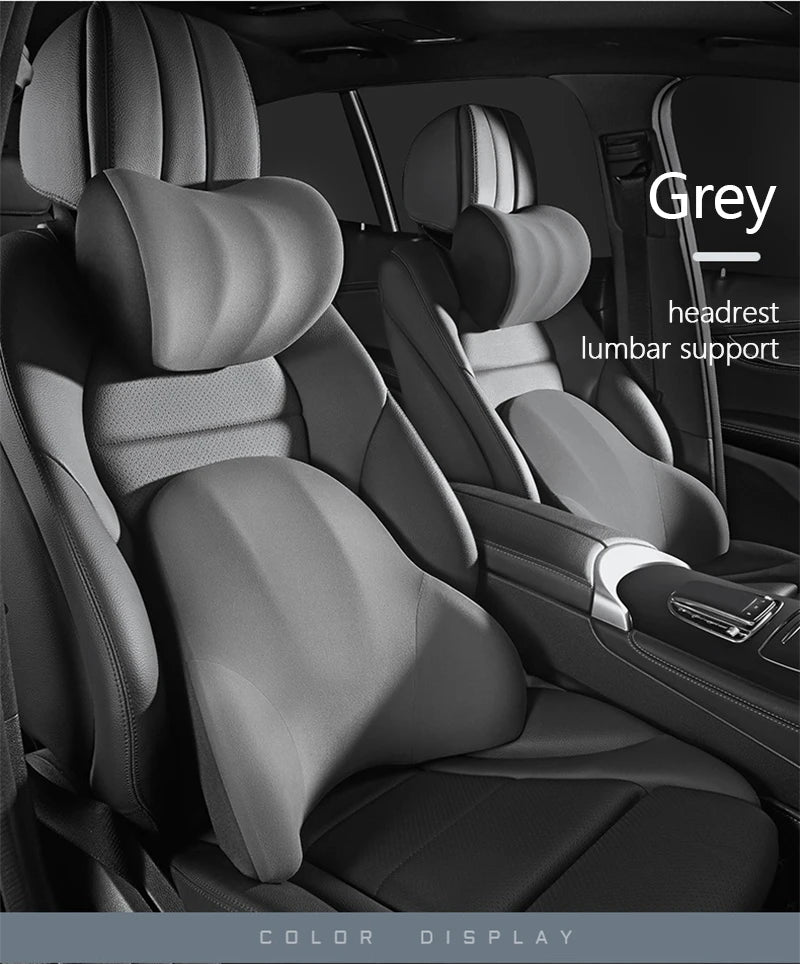 Car Electric Single Lumbar Single Headrest Vibration Massage Lumbar Support Neck Pillow Lumbar Cushion Car Seat Car Interior