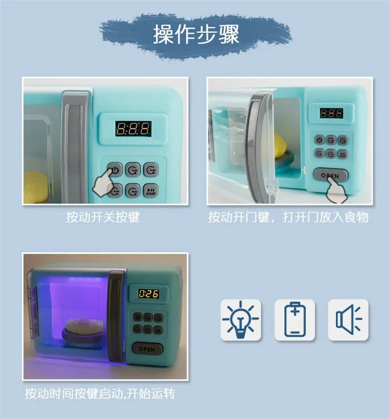 Kitchen Toys for Girls Boys Home Appliances Juicer Washing Machine Toaster Microwave Egg Cooker  Play House Toys