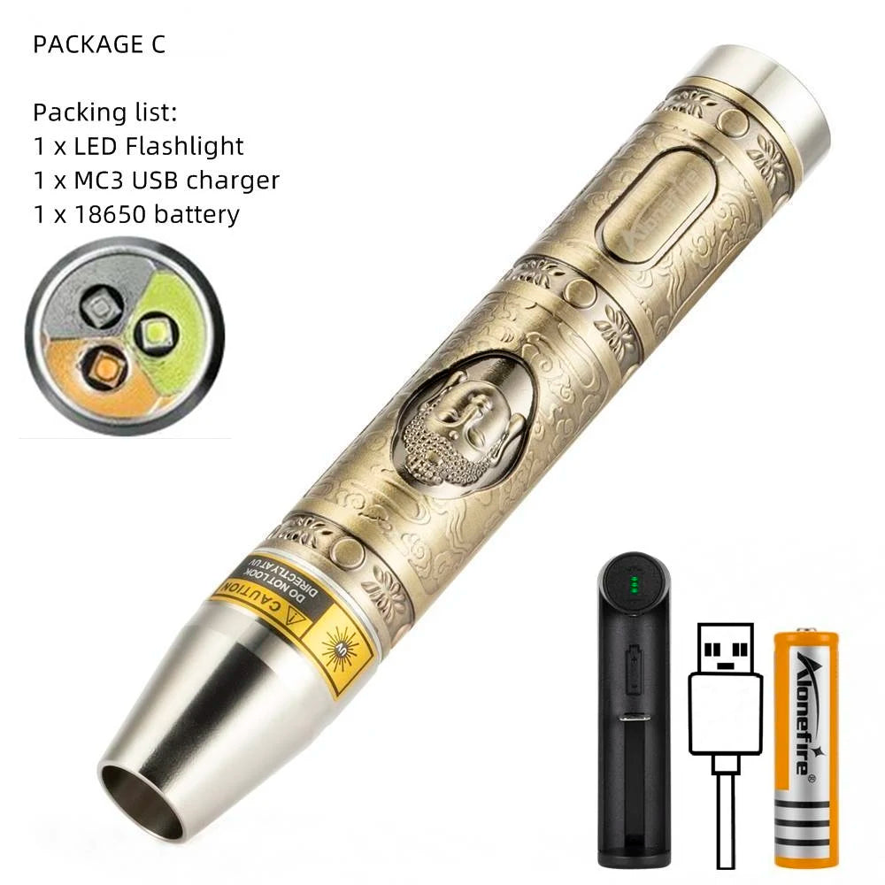 3 In 1 White Yellow UV 365nm LED Detection Flashlight
