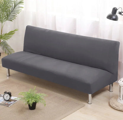 Armless Sofa Covers Elastic Solid Color Sofa Bed Cover Folding Seat Slipcover Dust-proof Stretch Couch Protector for Living Room