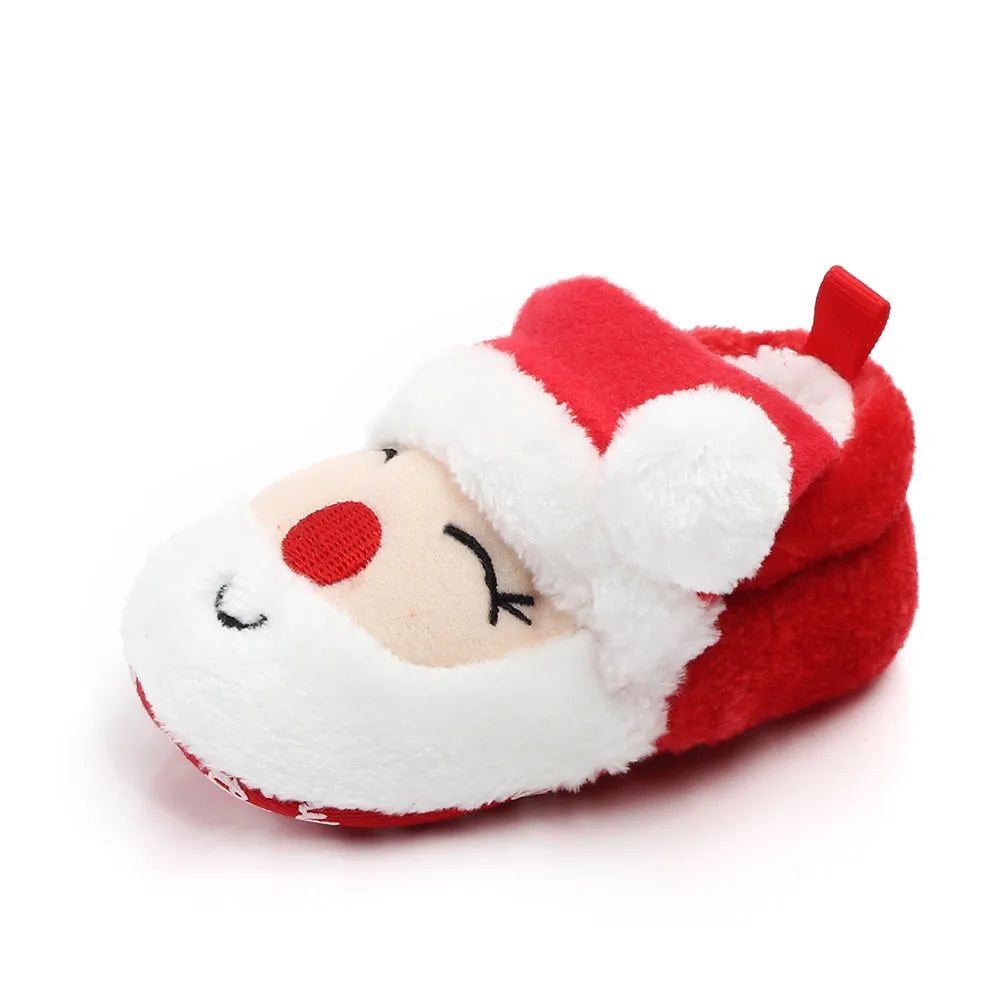Shoes for Winter Christmas  Shoes Cute Santa for Boys and Girls 11CM/12CM/13CM 0-12 Months Warm Lining Inside Soft