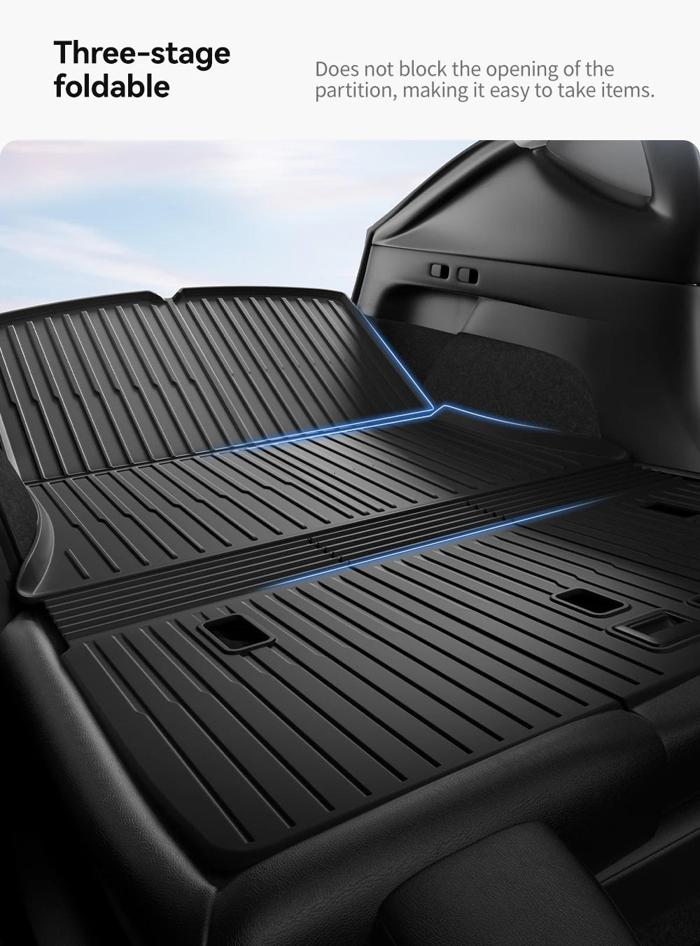 TPE Trunk Mat for Tesla Model 3 and Model Y Highland 2021 2026 Waterproof Cargo Liner