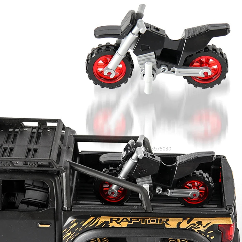1/28 Raptor F150/G63 Pickup Big Wheels Car Model Toy Alloy Diecast Metal Monster Truck Car Off-road Vehicle Collection