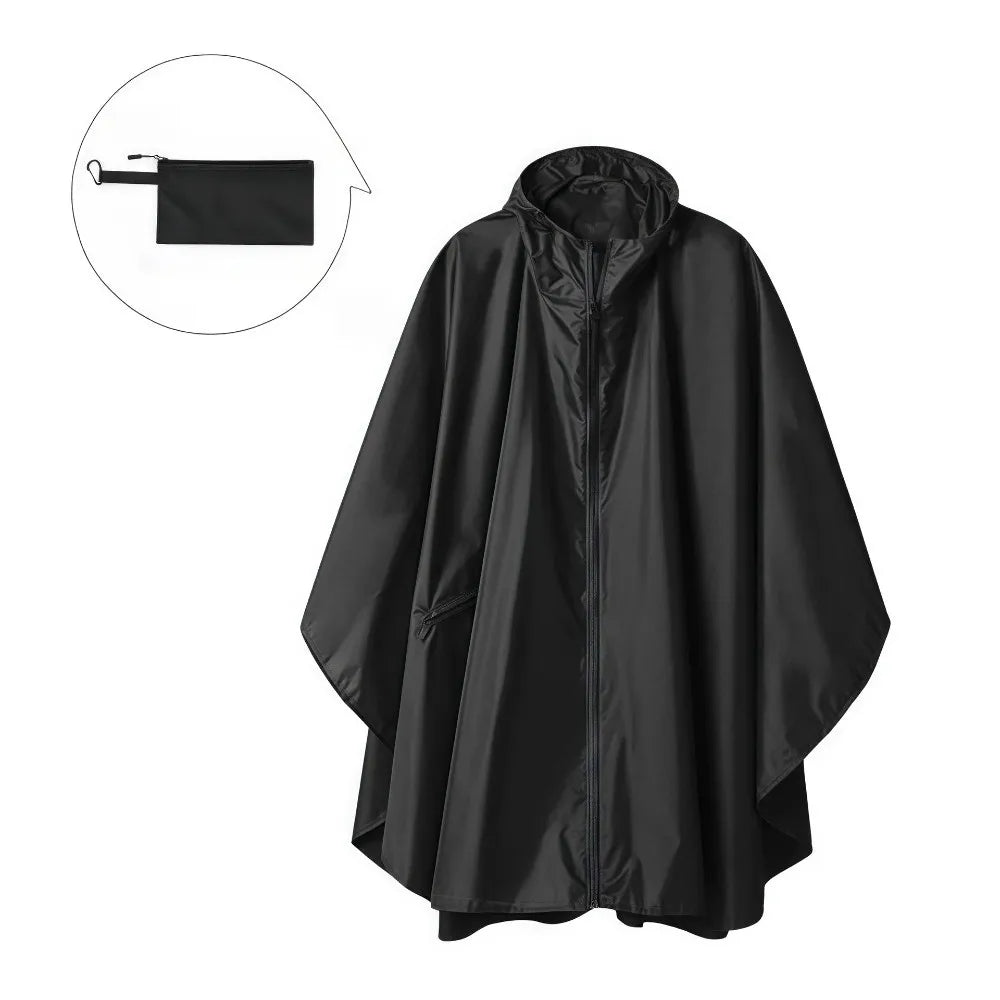 Three in One Waterproof Rain Poncho with Hood and Sleeves for Hiking