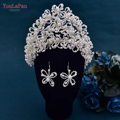 Luxury Wedding Crown Pearl Bride Headband Hair Accessories