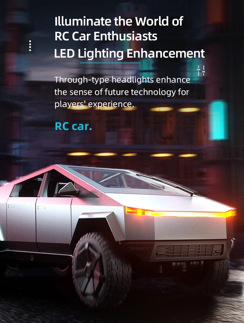 RC Car Alloy Cyber truck Car model Simulation Off-road Vehicle  Camping Equipment Pickup Truck s Toys Boy Gifts