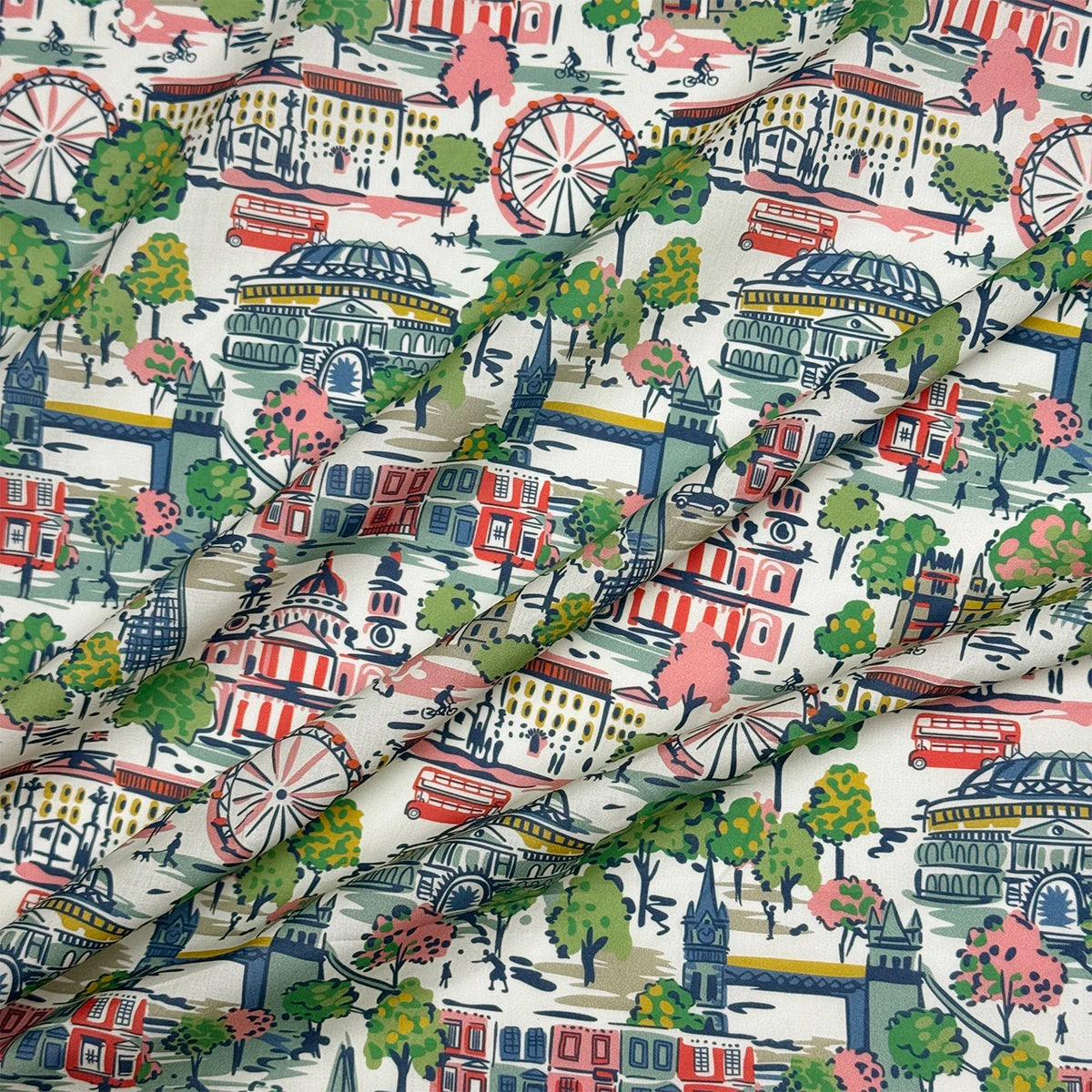 100% cotton Cath Kidston London Town tana lawn fabric 80s Poplin printing Sewing fabric Making Dress Clothing Handmade DIY Cloth