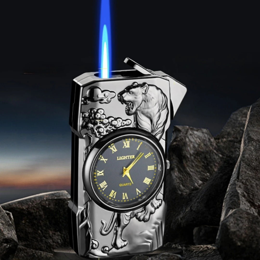 Personalized Quartz Dial Direct Flame Inflatable Lighter, Embossed Pattern To Give Boyfriend Exquisite Gifts, Cigarette Lighter