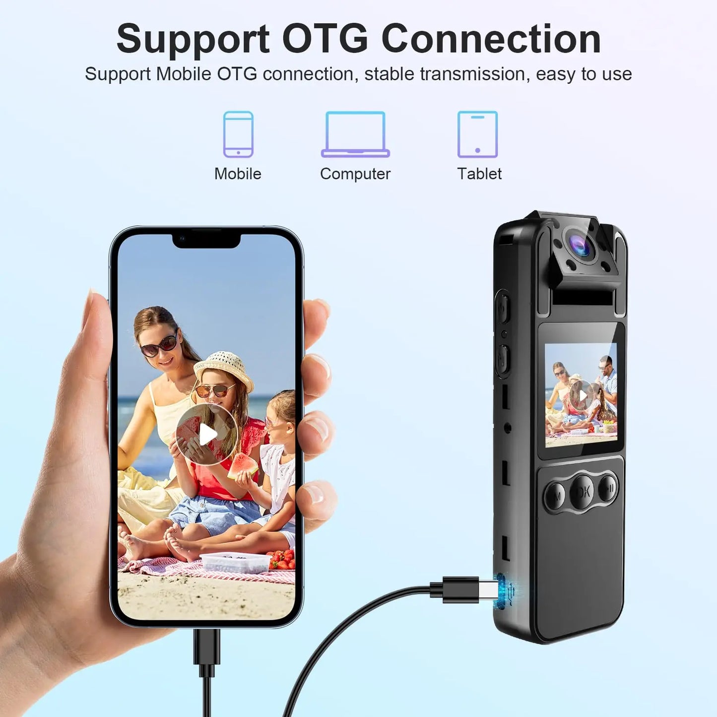 4K Mini Action Camera with Night Vision, WiFi & 180° Rotating Lens Portable Body Cam Recorder