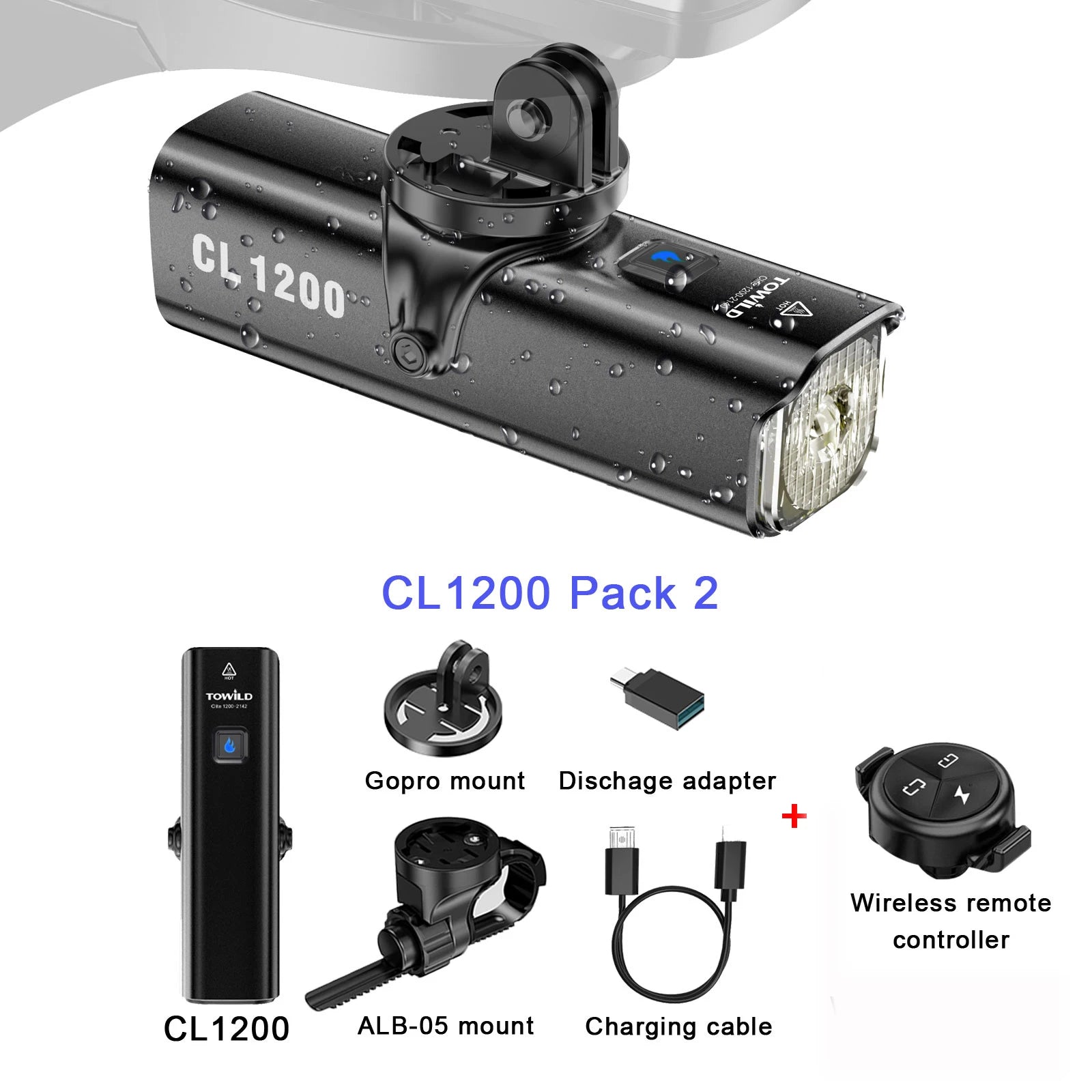 CL1200 Smart Bike light Remote Control Bicycle Lights 5000mAh battery Type-C Rechargeable Road MTB IPX6 Bicycle headlight