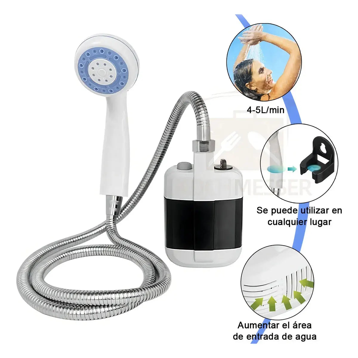 Portable USB Rechargeable Electric Camping Shower Pump Kit