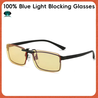 Clip 100% Blue Light Blocking glasses Red Lens ,Orange Lens Anti fatigue Detachable Lens Gaming Glasses Computer Eyeglasses