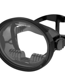 Oval Diving Mask Spearfishing Mask Classic Retro-Style Panoramic Wide View Scuba Goggles Tempered Glass Lens for Adults