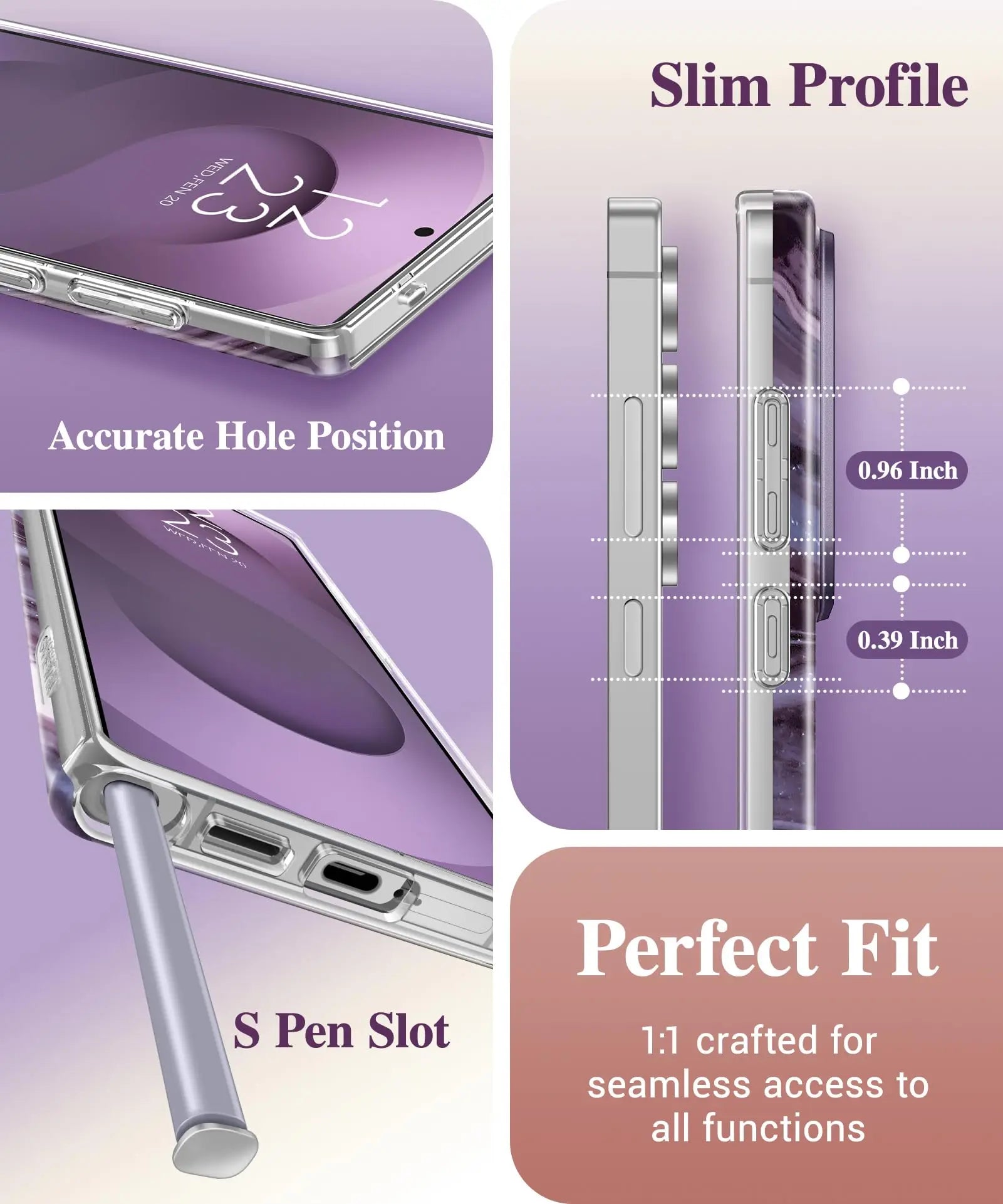 for Samsung Galaxy S25 Ultra Case with Slide Camera Cover Screen Protector Shockproof Drop Protection Marble Phone Cover