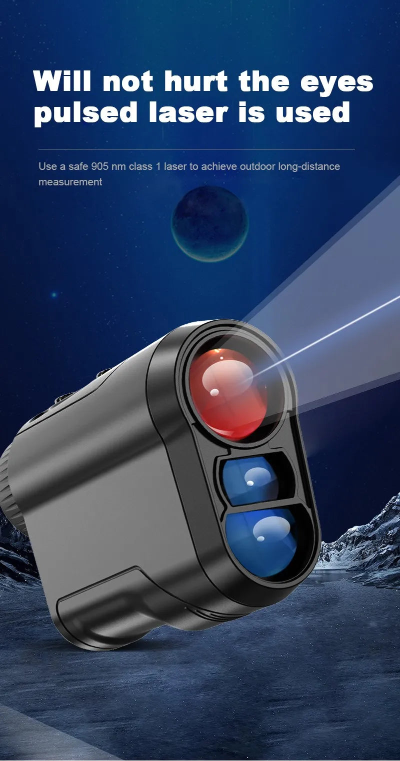 600M/Yard Golf Laser Rangefinder with Slope Compensation Flagpole Lock Vibration USB Rechargeable for Golfing