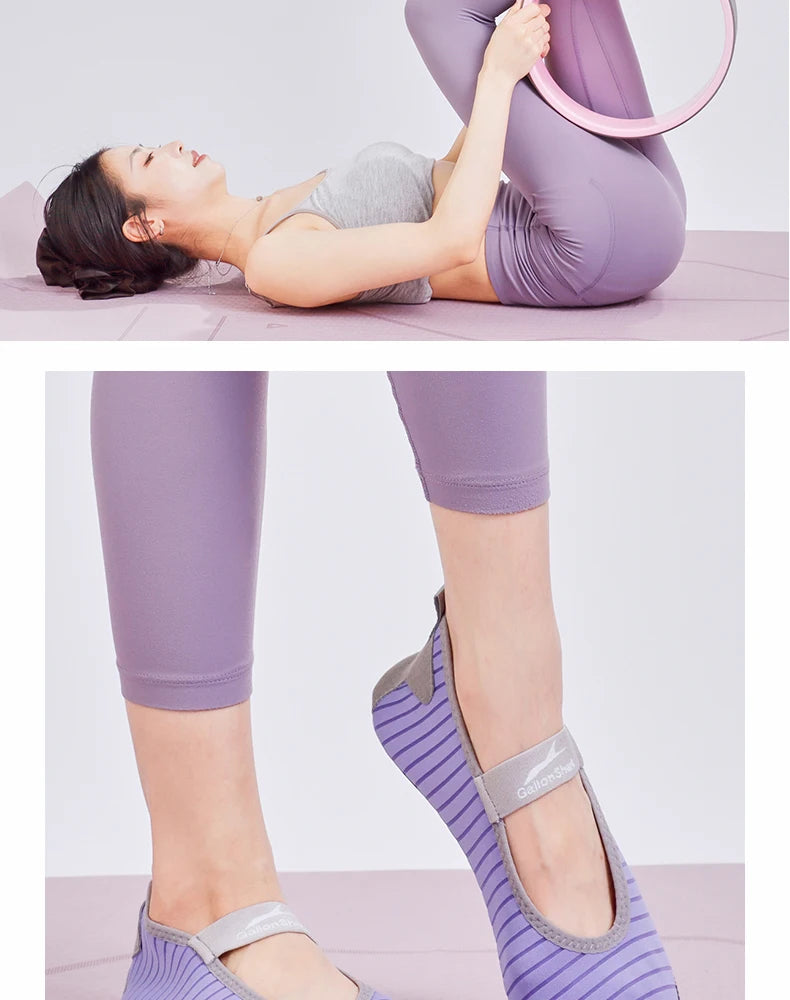 Indoor Fitness Non-slip Soft-soled Yoga Shoes Women's Rope Jumping Mute Stretching Pilates Training Shoes