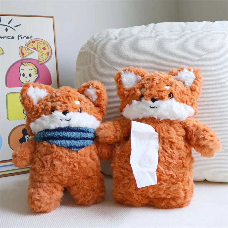 Cute Highland Cow Fox Plush Backpack Soft Shoulder Bag
