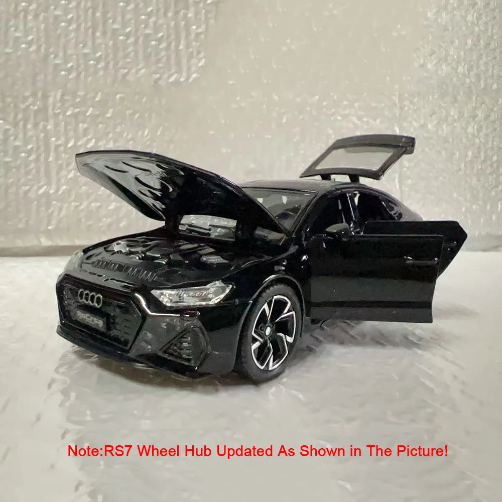 1:32 RS6 RS7 Alloy Miniature Models Diecast Car Toys 6 Doors Opened Sound Light Pull Back Metal Vehices 's Holiday Gifts