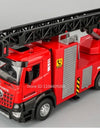 1:32 Ladder Truck Water Tanker Military Missile Rocket Launcher Trucks Model Toy Car Metal Diecast Sound Light Models Boys Gifts