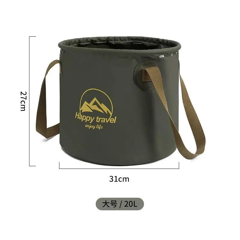 10L/20L Portable Outdoor Fishing Bucket Multipurpose Folding Water Storage Bag Travel Camping Water Bucket