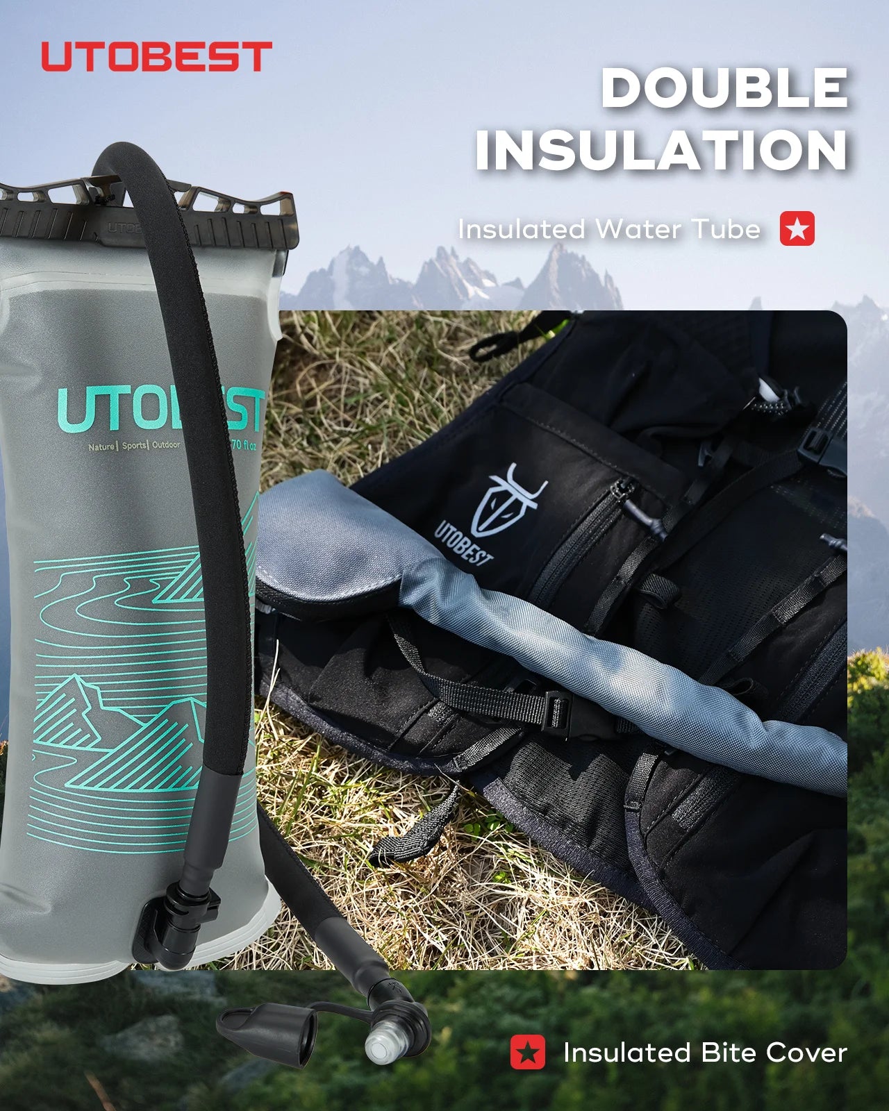 2L/3L Insulated Water Bladder Hydration Reservior Thermal Insulation Water Storage Bag