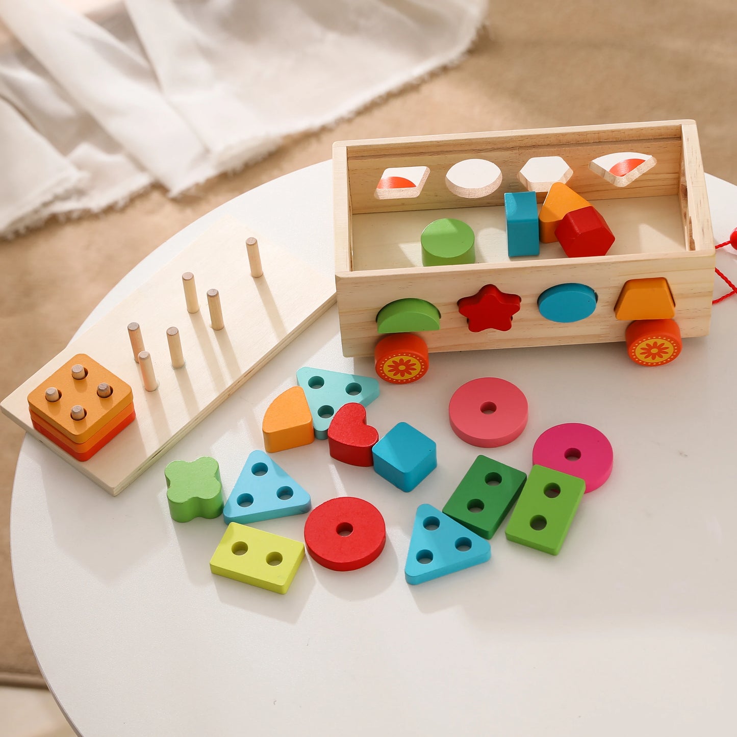 Newborn Baby Wooden Shape Sorter Montessori Toddler Early Education Toys Intelligence Box Shape Matching Toys for Children