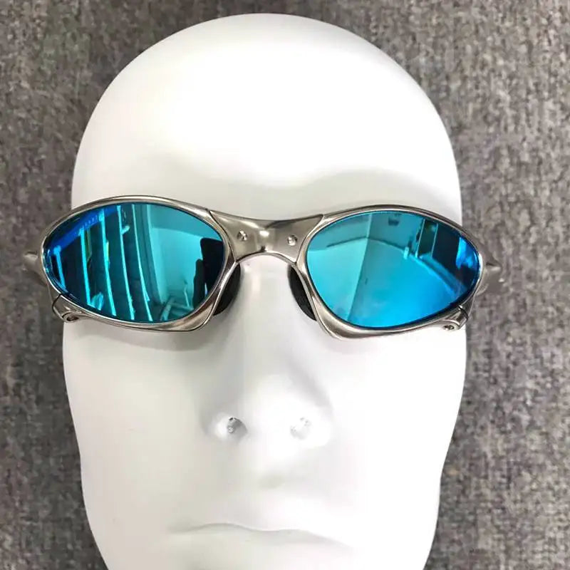Polarized UV400 Cycling Sunglasses – Silver Metal Frame Fishing Riding Bicycle Eyewear