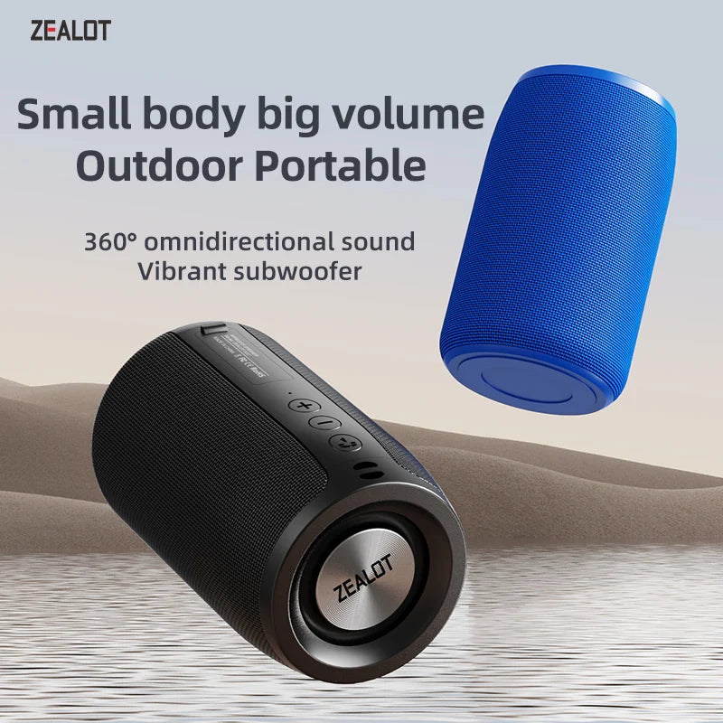 ZEALOT-S32 Portable Wireless Speaker Subwoofer Stereo Waterproof Powerful Column Outdoor Speakers Boom Box TF Card & AUX Audio