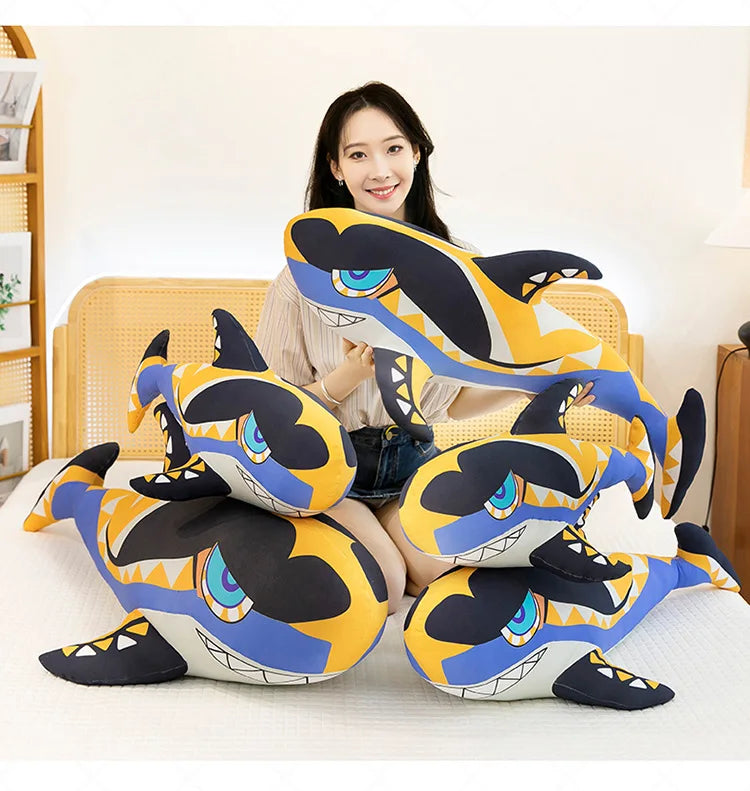 Cute Pirate Shark Plush Stuffed Doll Pillow Toy