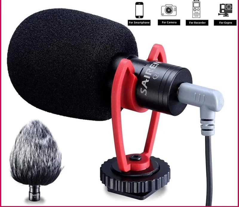 Camera Video Recording Mic Shotgun Interview Vlog Mic Universal for DSLR Android iPhone Smartphone GoPro