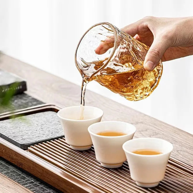 Transparent Uneven Hammer Pattern Glass Fair Cup Tea Mugs Chahai Tea Justice Cup Kung Fu Tea Pitcher Tea Set Accessories Teaware