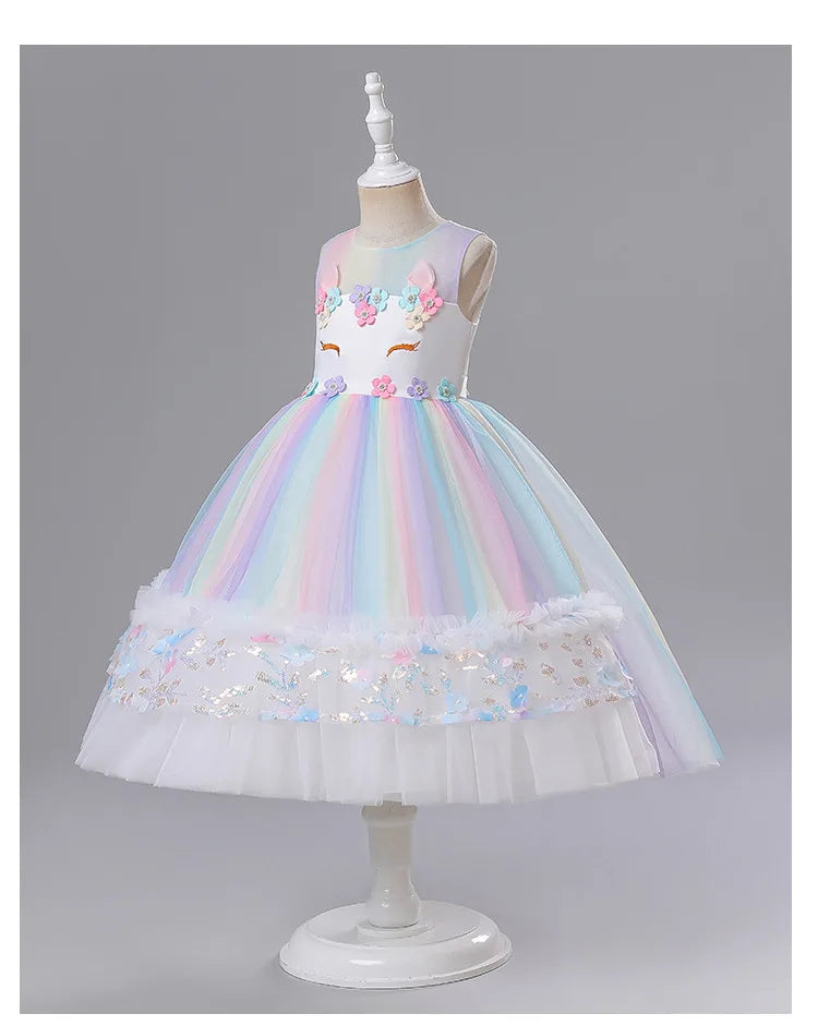 Unicorn Princess Tutu Dress Pink Birthday Party Costume