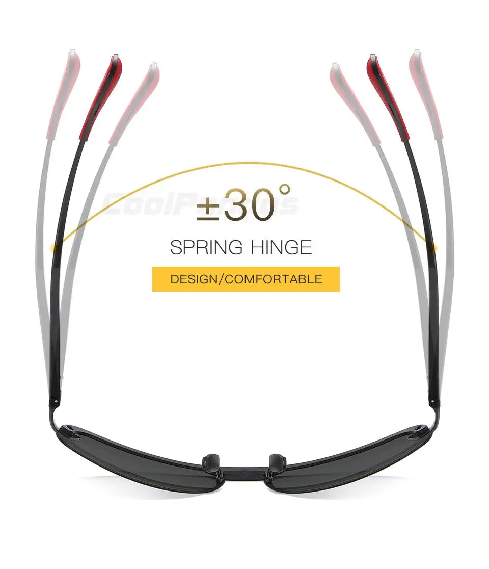 Rimless Photochromic Polarized UV400 Aluminum Driving Sunglasses for Men Women