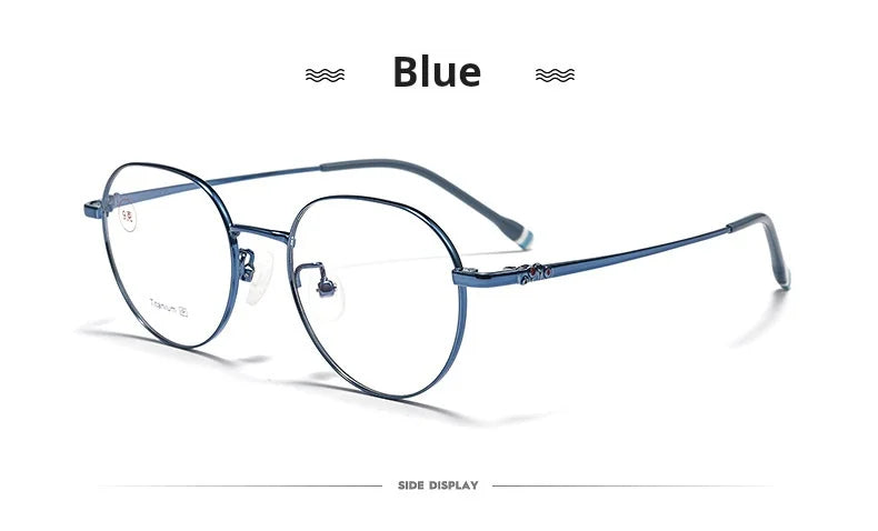 Retro Polygonal Lightweight Titanium Eyeglasses Frames