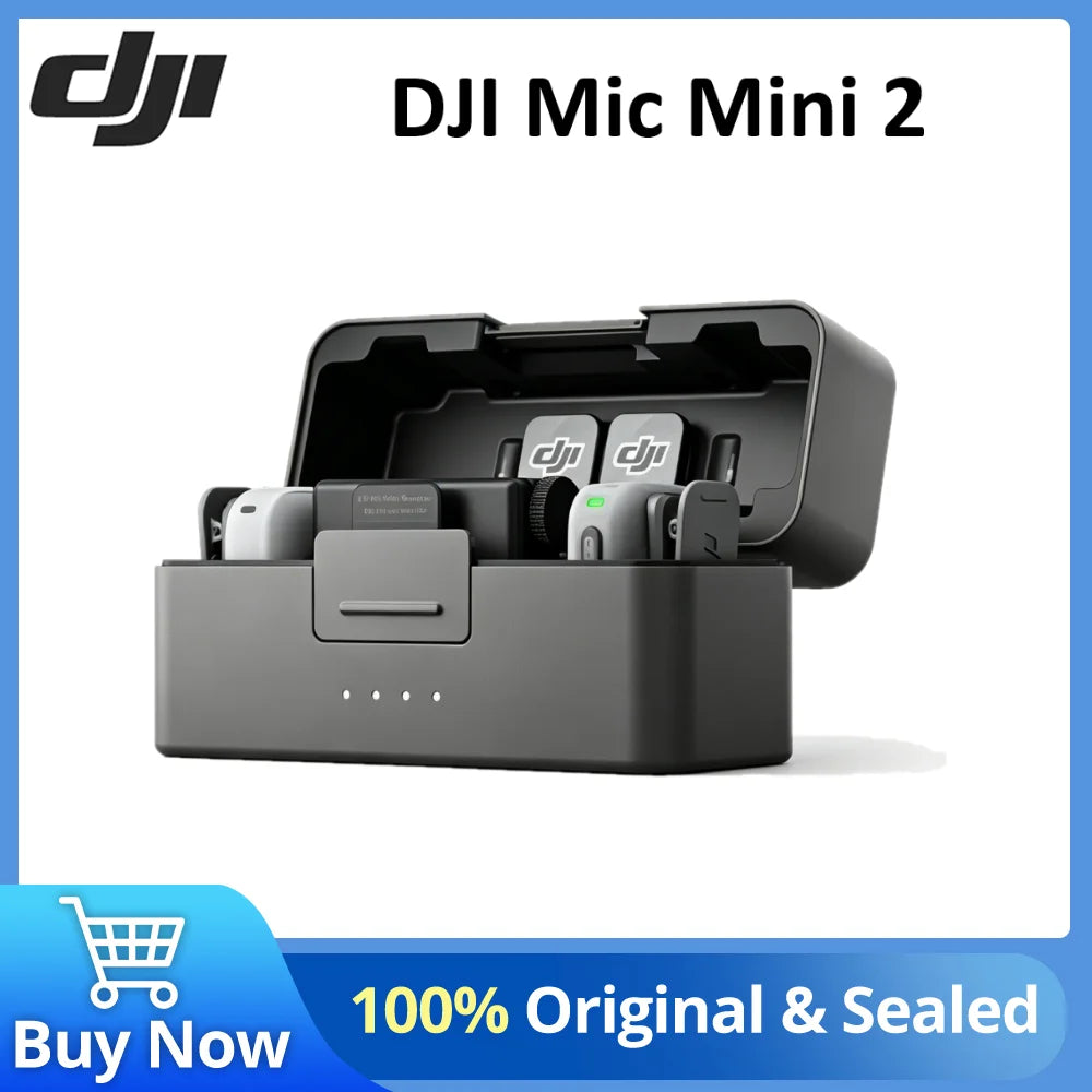 Wireless Microphone System with 48 Hour Battery Life Charging Case and Active Noise Cancelling