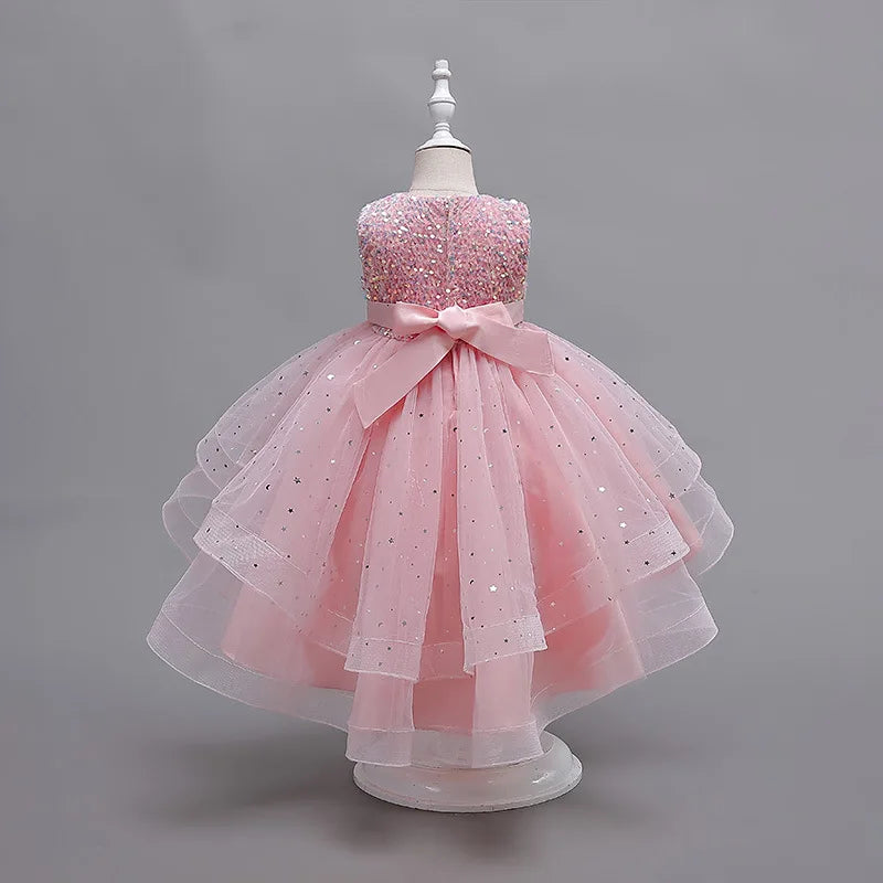 Sleeveless Ball Gown with Train Pageant and Recital Dress