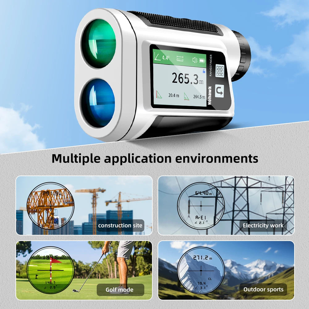 Golf Rangefinder with Slope and Pin Lock Vibration Distance Meter with Rechargeable Battery Laser Range Finder