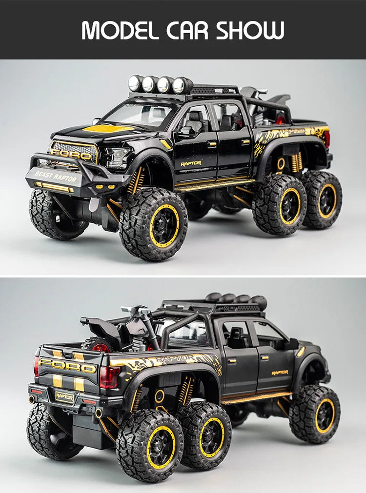 1:28 F150 Off Road Pickup Truck Alloy Diecast Model Car High Simulation Collections Home Trendy Toy Birthday Gift For Friend Boy