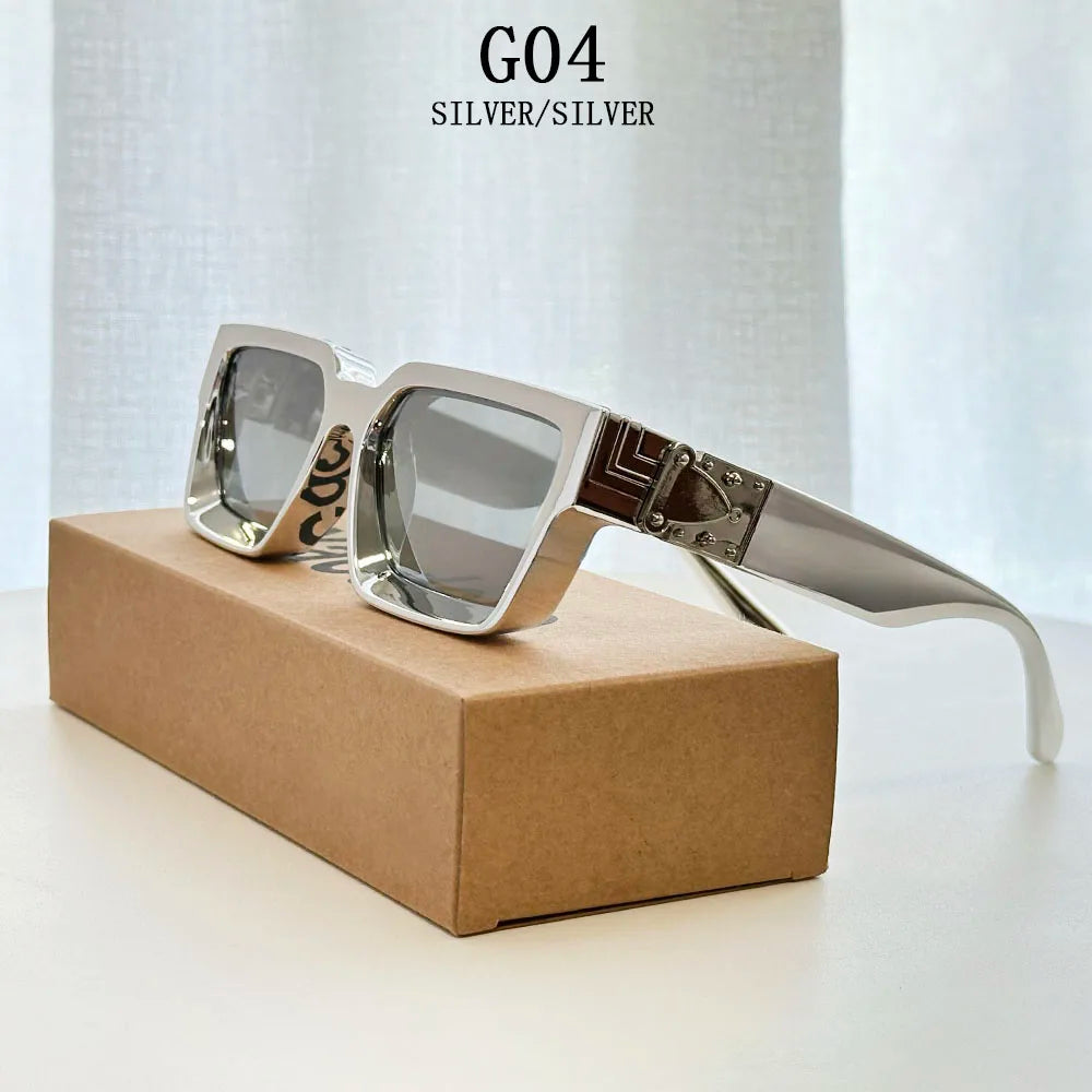 Retro Square Frame Sunglasses With UV400 Protection