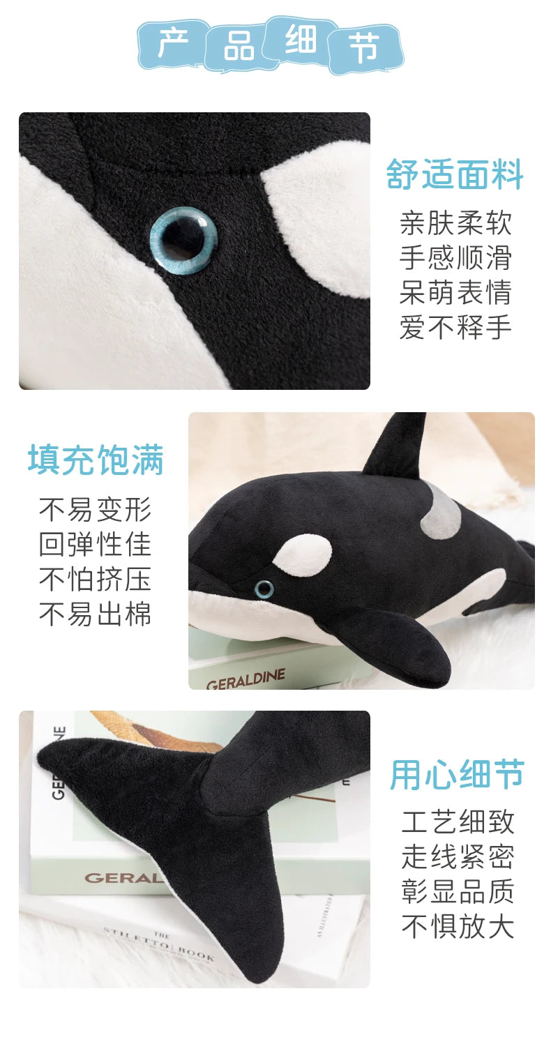 Orca Shark Plush Stuffed Animal Soft Sea Creature Pillow