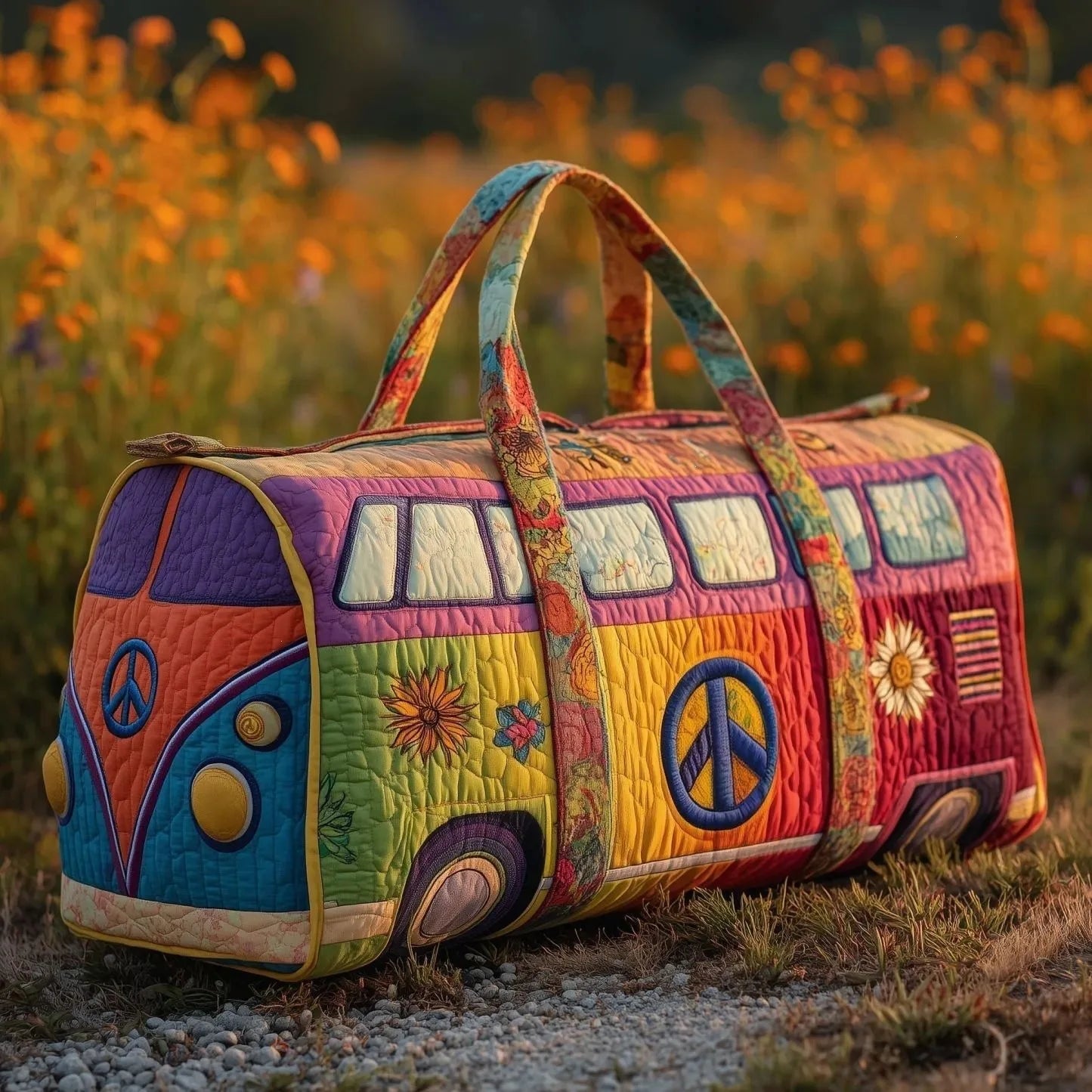 3D Bus Print Travel Duffle Bag Yoga Handbag