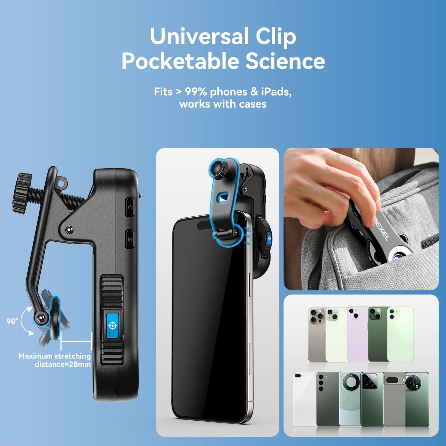 40X to 120X Smartphone Microscope Lens High Power Magnifier