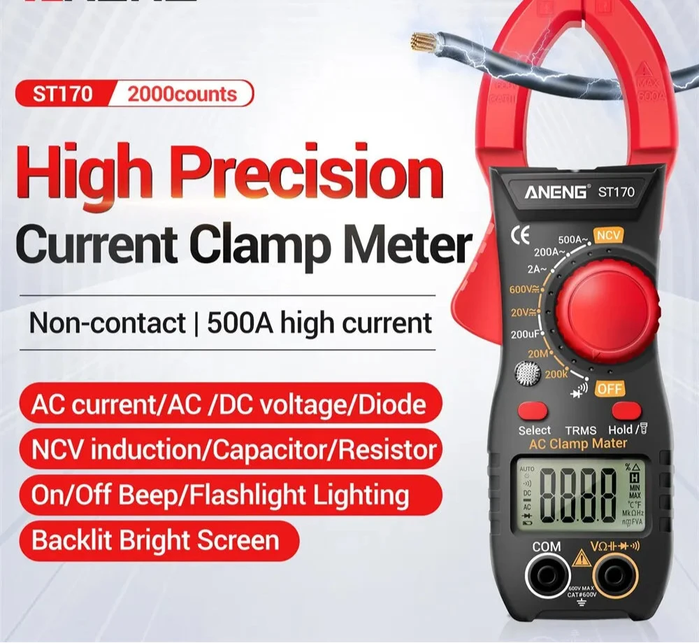 Clamp Meter Multimeter With HD Backlight Display Screen Mini Amperimetric Clamp Tester Noncontact Electrician Tools