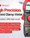 Clamp Meter Multimeter With HD Backlight Display Screen Mini Amperimetric Clamp Tester Noncontact Electrician Tools