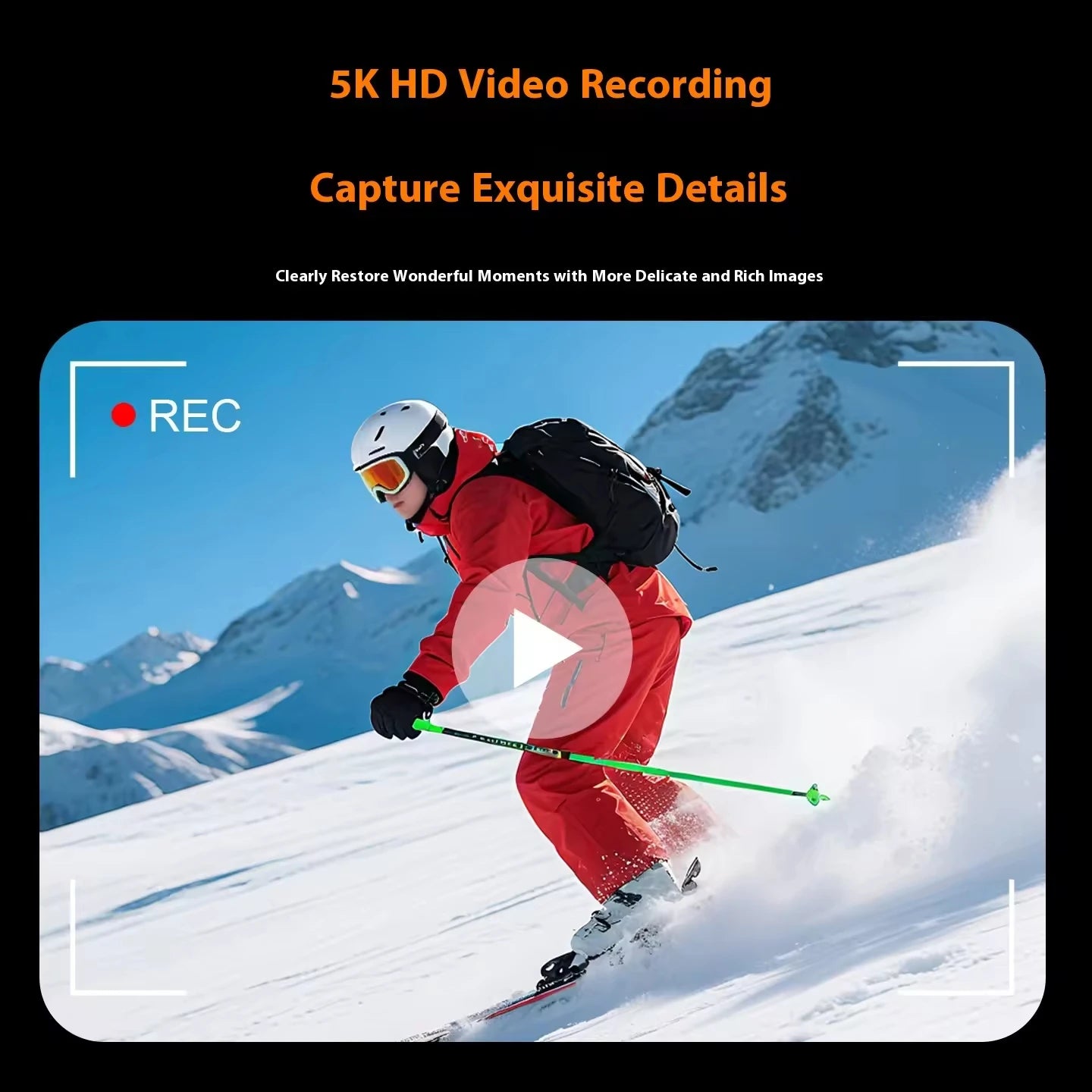 4K Pocket Action Camera 270° Auto Rotatable Stabilization Touch Screen Sports DV Bodycam 4X Zoom Portable Digital Video Recorder