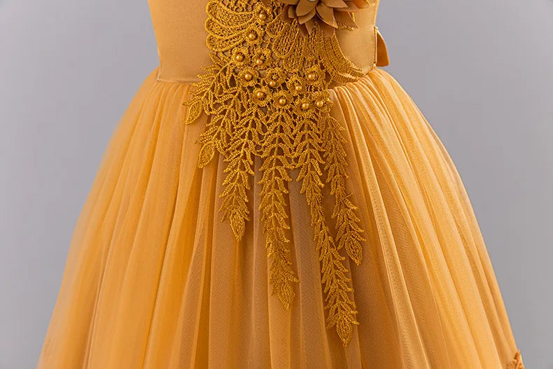 Girls Princess Ball Gown Fluffy Tulle Party Dress for Flower Girl/Birthday/Pageant  Sleeveless for Wedding Dress