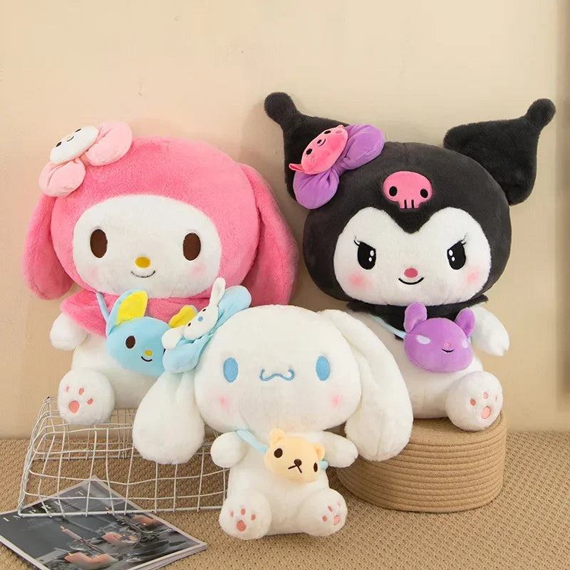 Sanrio Kuromi Plush Dolls 40/50cm Kawaii My Melody Cinnamoroll Soft Stuffed Animals Anime Figure Pillow Cartoon Decor Kids Toys