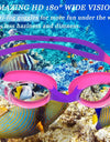 Kids Swim Goggles and Silicone Swim Cap set with Nose Clip Earplugs, Waterproof