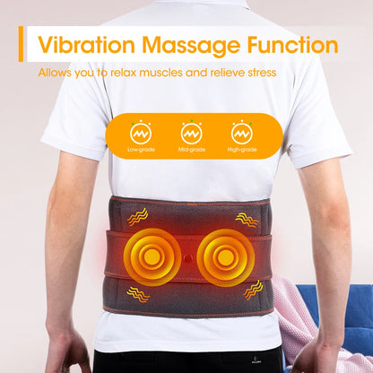 Multifunctional Heating Waist Massager Rechargeable Heated Massage Belt Hot Compress Vibration Heating Massage Waist Belt