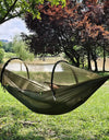 Portable Outdoor Camping Hammock with Mosquito Net and Canopy High Strength Parachute- Fabric Hanging Bed Hunting Sleeping Swing